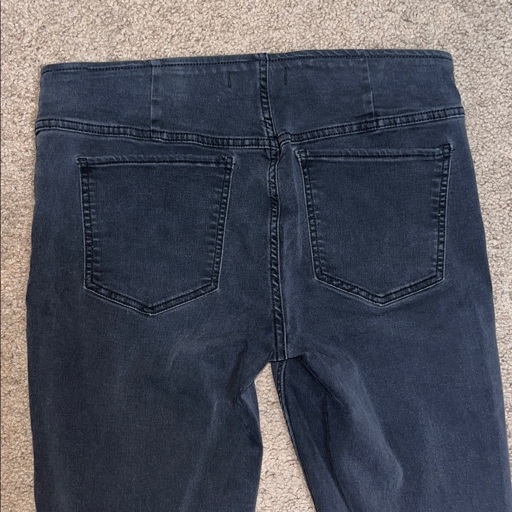 Free People Penny Pull On Kick Flare Bell Bottom Jean Washed Black 30 - Picture 5 of 7